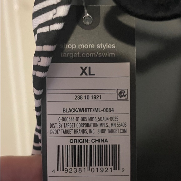 Massimo Black and White Striped One Piece Swimsuit - Picture 7 of 7